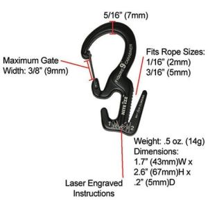  Nite-ize Figure 9 Carabiner Small Black Two Pack With Rope