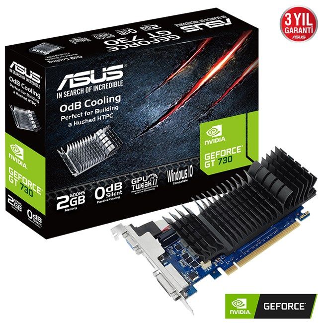Asus GeForce GT 730 2GB Vga Dvi Hdmi GD5 64Bit