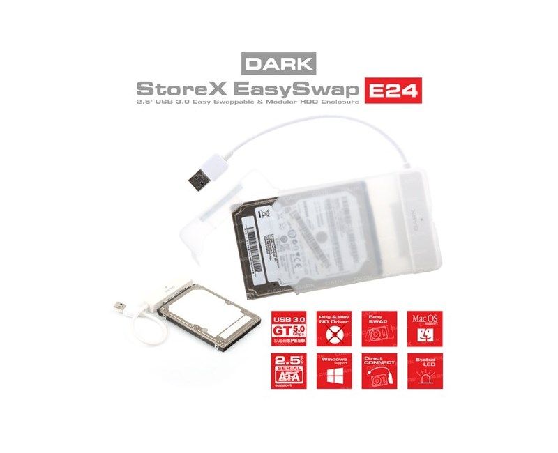 Dark DK-AC-DSE24U3 USB 3.0 2.5' Plastik Disk Kutus