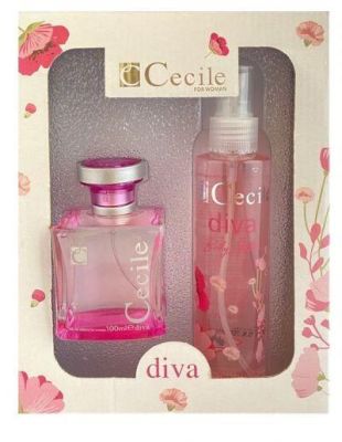 Cecile Diva Eau De Toilette 100 Ml + Cecile Diva Edc-B.Mist For Women 150 Ml Parfüm Set