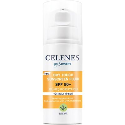 Celenes by Sweden Herbal Dry Touch Yüksek Korumalı Fluid 50 Spf / Güneş Koruyucu / Yüz Ve Dekolte Bölgesi