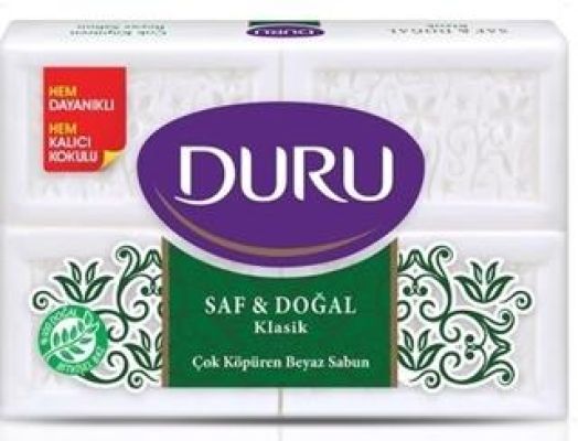  Duru Saf & Doğal Kaynaklı Klasik 4 Adet Beyaz Kalıp Sabun 600 gr