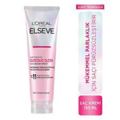Elseve Glycolic Gloss Mükemmel Parlaklık için Pürüzsüzleştirici Saç Kremi 150ml
