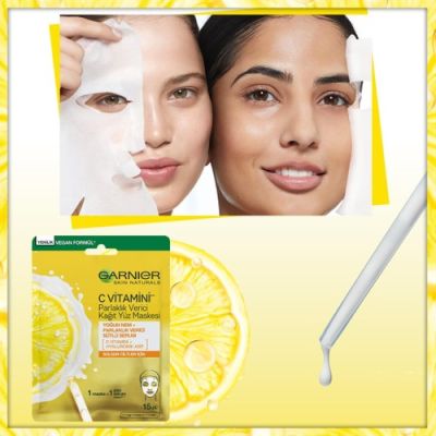  Garnier C Vitamini Parlaklık Verici Kağıt Yüz Maskesi