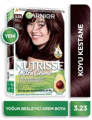 Garnier Nutrisse Yoğun Besleyici Kalıcı Krem Saç Boyası 3.23 Koyu Kestane