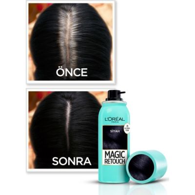  Loreal Paris Beyaz Saçlar Için Kapatıcı Siyah Saç Spreyi - Magic Retouch 01 Noir 75 ml
