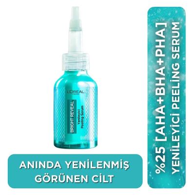 Loreal Paris Bright Reveal Koyu Lekelere Karşı Hızlı Etkili Yenileyici Peeling Serum 25% [AHA + BHA + PHA] 25ml