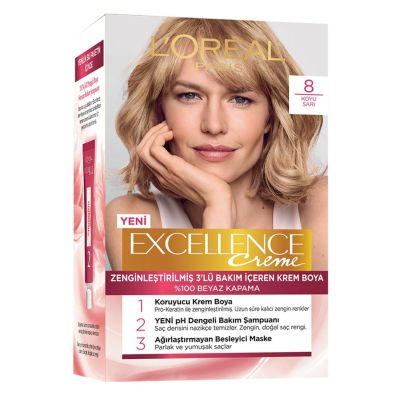 Loreal Paris Excellence Creme 8 Koyu Sarı Saç Boyası