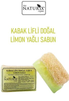 Naturix Doğal Kabak Lifli Limon Yağlı Sabun Akne Karşıtı Sivilce Kurutucu Peeling Etkili Lemon Soap 130 Gr