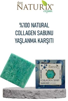 Naturix Natural Collagen Sabun Kırışıklık Önleyici Yaşlanma Karşıtı Canlandırıcı %100 Doğal Collagen Soap