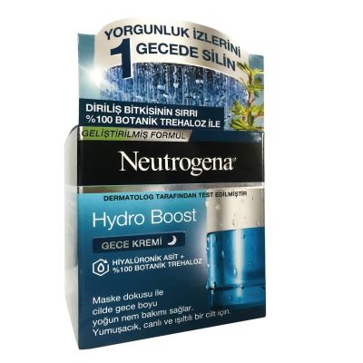 Neutrogena Hydro Boost Hiyalüronik Asit Botanik Trehaloz Gece Kremi 50 ml