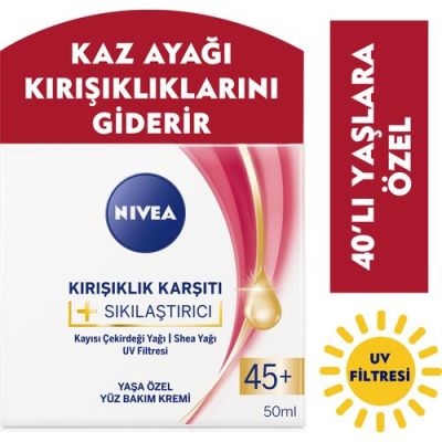  Nivea Yüz Kremi Sıkılaştırıcı- Kırışıklık Karşıtı 45 Yaş+ 50 ml