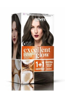 Ostwint Excellent Glow 1+1 Hediyeli Saç Boyası Seti No.6 Koyu Kumral