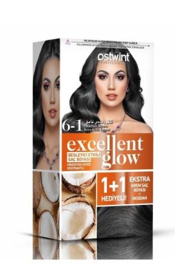 Ostwint Excellent Glow 1+1 Hediyeli Saç Boyası Seti No.6.1 Koyu Küllü Kumral