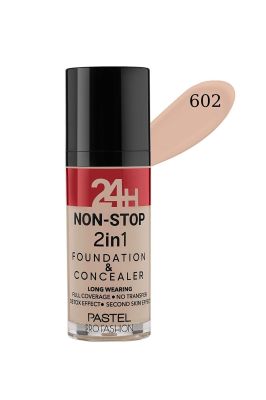 Pastel Profashion 24h Non-stop 2in1 Fondöten Ve Kapatıcı 602 Light Porcelain