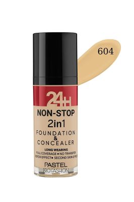  Pastel Profashion 24h Non-stop 2in1 Fondöten Ve Kapatıcı 604 Vanilla