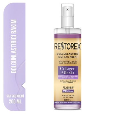  Restorex Dolgunlaştırıcı Sıvı Saç Kremi Kolajen & Biotin 200 Ml