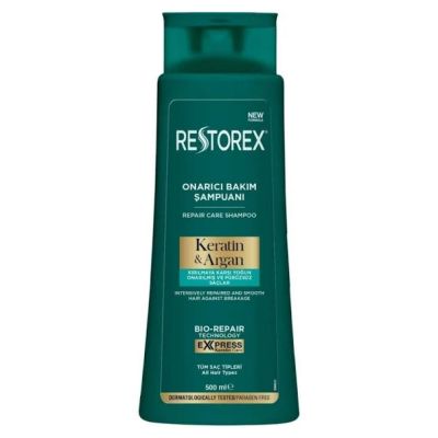 Restorex Kırık Ve Işlem Görmüş Saçlar Için Onarıcı Keratin Argan Bakım Şampuanı 500 ml