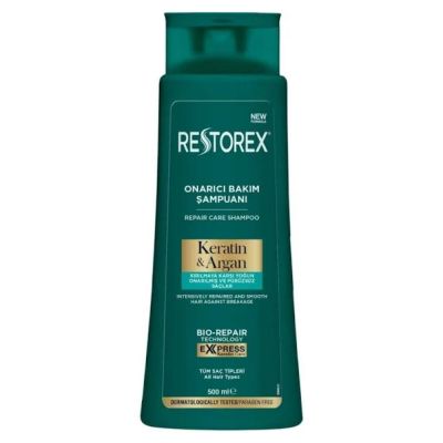  Restorex Kırık Ve Işlem Görmüş Saçlar Için Onarıcı Keratin Argan Bakım Şampuanı 500 ml