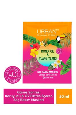 Urban Care Summer-Monoi Yağı&Ylang Ylang Duş Öncesi Onarıcı Saç Bakım Maskesi-Vegan-50 ML