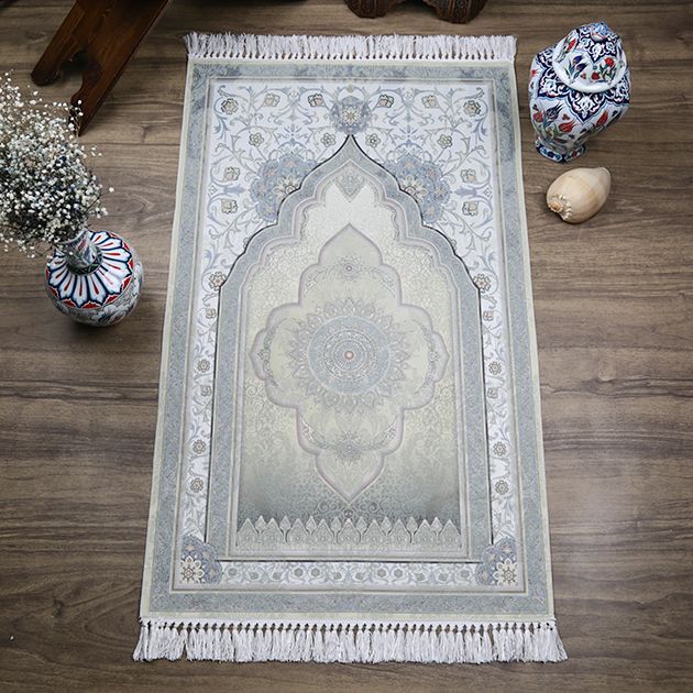 Seccade Gebetsteppich Glänzende Parlak Simli 110 cm x 70 cm Islam Namaz 