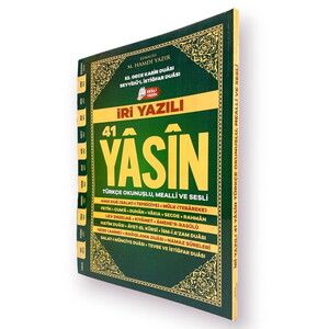 41 Yasin  Karton Kapak, Fihristli , Bilgisayar Hatlı, İri Yazılı,Qr Kodlu Sesli Yasin Kitabı 192 Sayfa Orta Boy(16*24 cm) -Yeşil