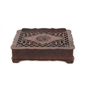  Ahşap Sandıklı Kitaplık ve Kuran Rahlesi -Bordo ( 32 x 25 cm )