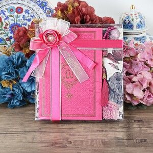  Anneler Günü Hediyesi, Termo  Yasin Kitabı, Seccade, İnci Tesbihli Set-Fuşya