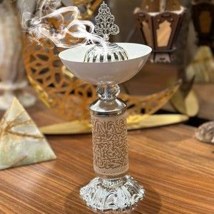 Bağdat- Lüks Ahşap Metalli Tütsülük & Buhurdanlık Incense and Censer Bakhoor