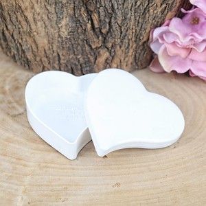 Boş Kalp Desenli Plastik Kutu Beyaz 10 Adet
