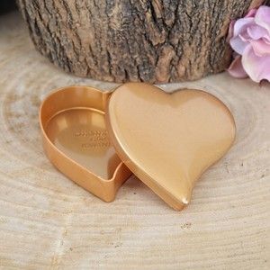 Boş Kalp Desenli Plastik Kutu Gold 10 Adet