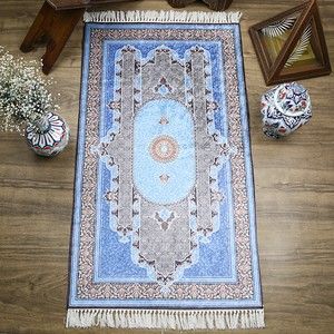 Çeyizlik İpek Burgu Seccade Lacivert 70x120 cm - 510 gr