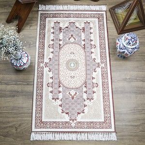  Çeyizlik İpek Burgu Seccade Krem 70x120 cm - 510 gr