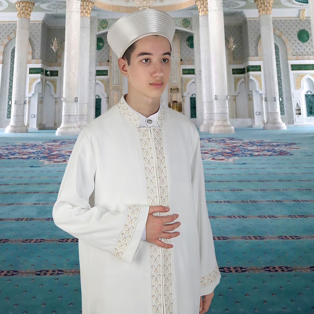  Çocuk Akademi İcazet Kırık Beyaz Namaz Elbisesi