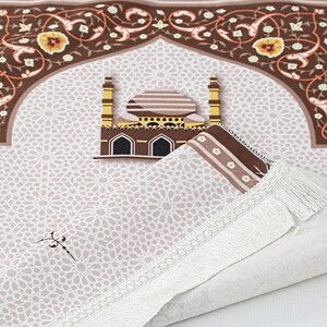  İsme Özel Çocuk Seccadesi Kudüs Kahve 82×45 cm 110 gr - Tesbih Hediyeli