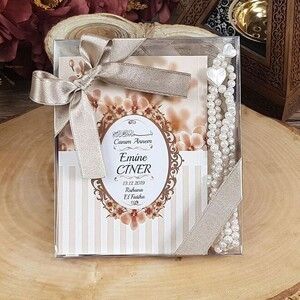 Şamua Yasin Kitabı (Çanta Boy) 128 Sayfa Tesbih, Asetat Kutulu (17×15) Mevlid Paketi-Kahve