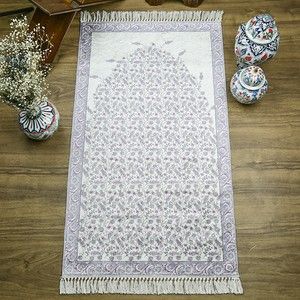 Damat Bohçası Seccadesi Çini Desen Lila