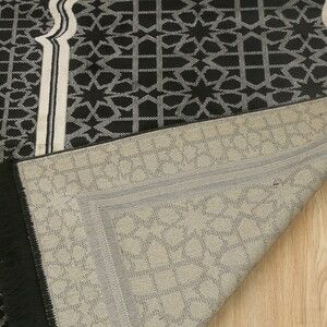  Edebali Lüks Kalın Kadife Halı Tipi  Soft Yumuşak  Seccade- Siyah (70*120 cm 1100 gr)
