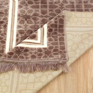  Edebali Lüks Kalın Kadife Halı Tipi  Soft Yumuşak  Seccade- Vizon (70*120 cm 1100 gr)
