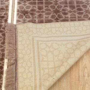  Edebali Lüks Kalın Kadife Halı Tipi  Soft Yumuşak  Seccade- Vizon (70*120 cm 1100 gr)