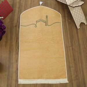 El Kuba Lüks Astarlı Biyeli Seccade Vizon (66X125cm) 565 gr