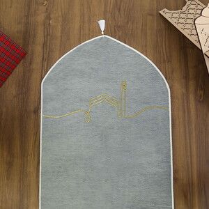  El Kuba Lüks Astarlı Biyeli Seccade Gri (66X125cm) 565 gr