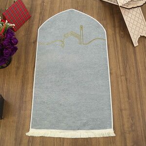 El Kuba Lüks Astarsız Biyeli Seccade Gri (66X125cm) 565 gr