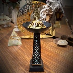 Endulüs- Lüks Ahşap Metalli Tütsülük & Buhurdanlık Incense and Censer Bakhoor