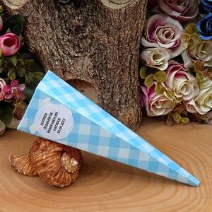  Erkek Bebek Mevlüt Şekeri Kuş Lokumlu Badem Şekerli (70-80gr) 15cm