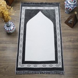  Hediyelik Çift Taraf Seccade Haki Krem 70x130 cm - 450 gr
