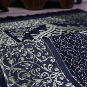  Hediyelik İpek Nur Tafta Seccade Koyu Siyah 68x110 cm - 200 gr