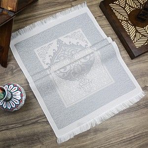  Hediyelik İpek Nur Tafta Seccade Koyu Gri 68x110 cm - 200 gr