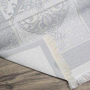  Hediyelik İpek Nur Tafta Seccade Koyu Gri 68x110 cm - 200 gr