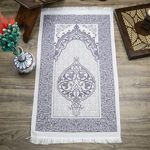 Hediyelik İpek Nur Tafta Seccade Koyu Mor 68x110 cm - 200 gr